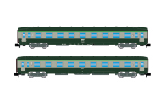 Arnold HN4448 - N - 2-tlg. Liegewagen-Set mit Encadré-Logo, SNCF, Ep. IV